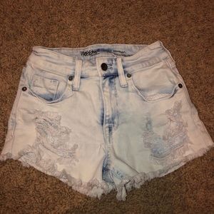 Mossimo Acid Washed High Rise Distressed Shorts